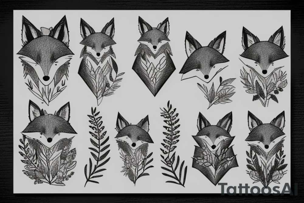 A fox in a forest tattoo idea