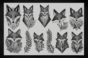 A fox in a forest tattoo idea