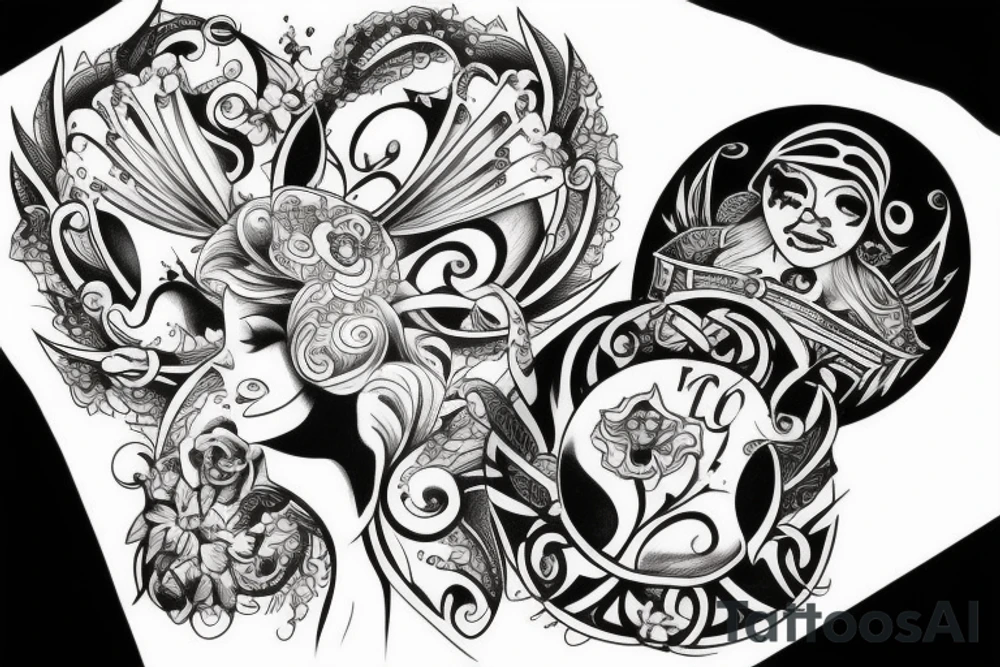 A tattoo that represents a bond between four sisters tattoo idea