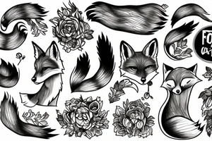A fox at a mountain lake tattoo idea