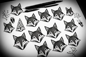 A fox at a mountain lake tattoo idea