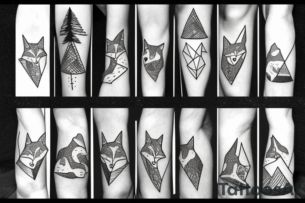 A fox in the mountains tattoo idea