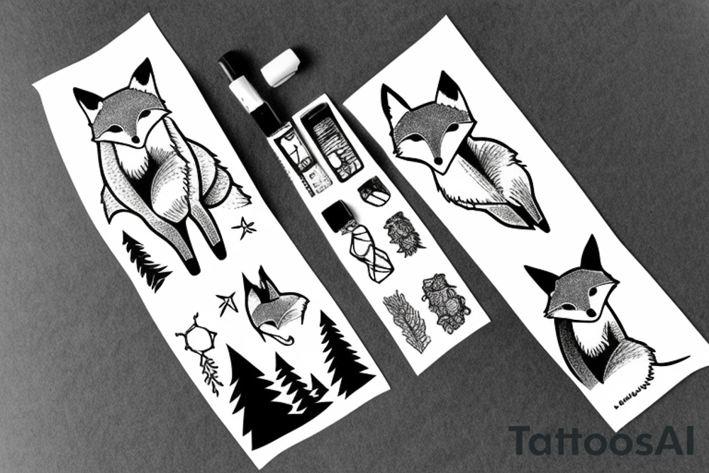 A fox in the mountains tattoo idea