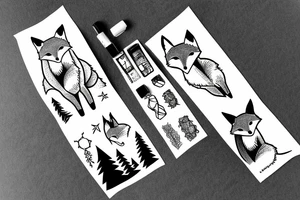 A fox in the mountains tattoo idea