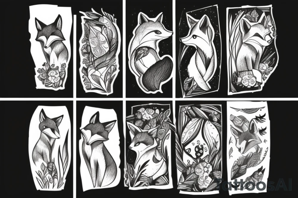 A fox in the mountains tattoo idea