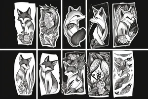 A fox in the mountains tattoo idea
