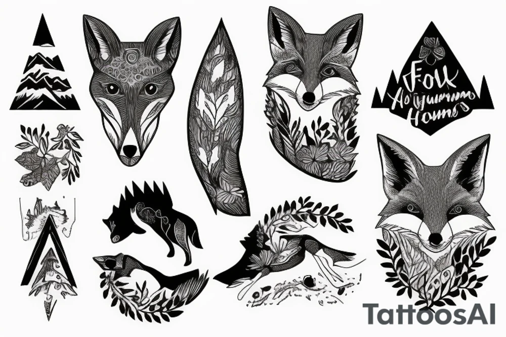 A fox in the mountains tattoo idea