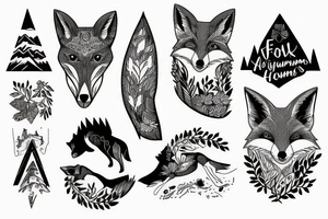A fox in the mountains tattoo idea