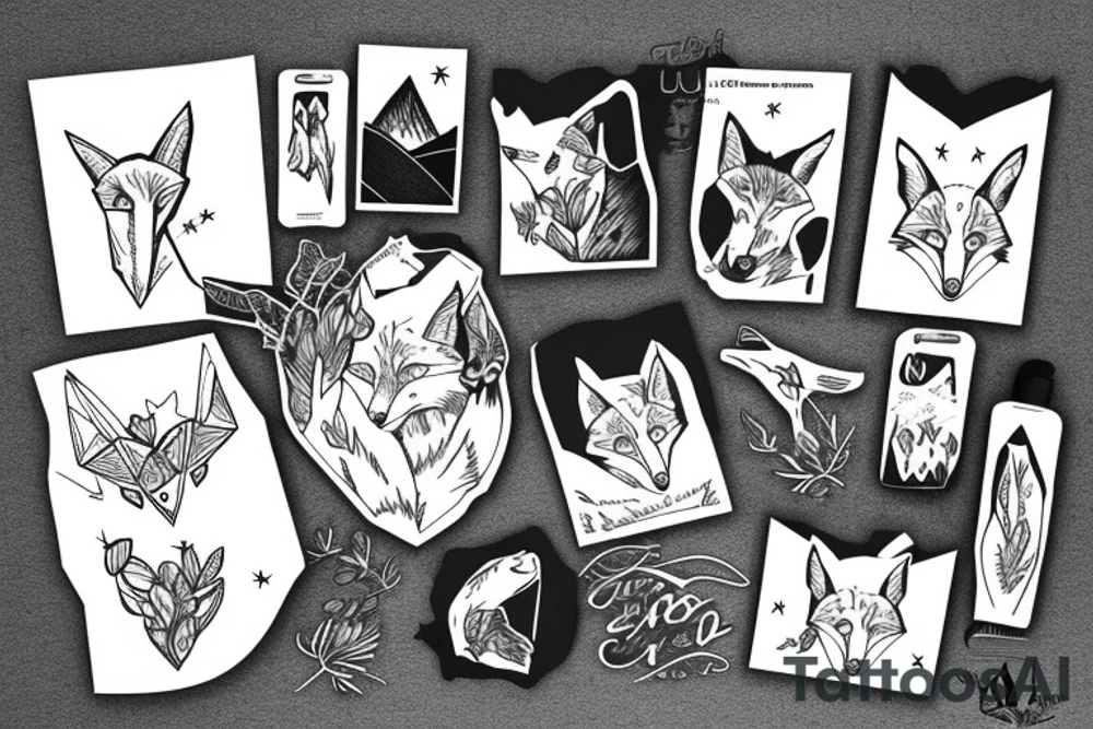 A fox in the mountains tattoo idea