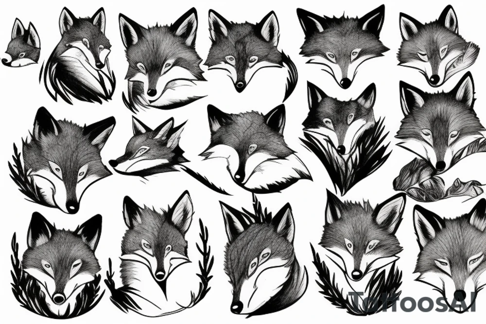 A fox in the mountains tattoo idea