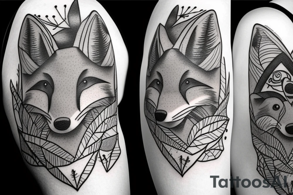 A fox in the mountains tattoo idea