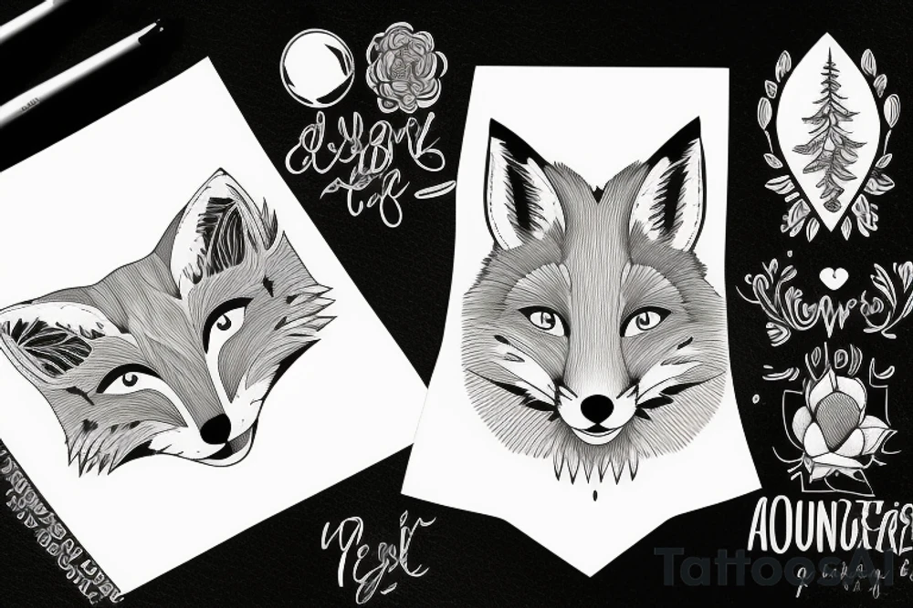 A fox in the mountains tattoo idea