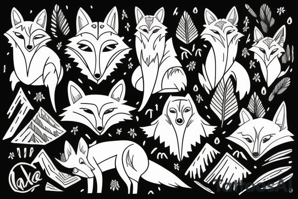 A fox in the mountains tattoo idea