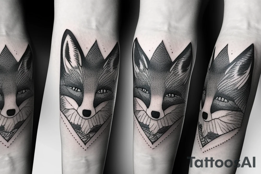 A fox in the mountains tattoo idea