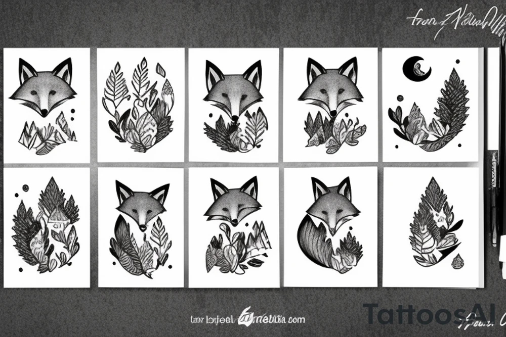 A fox in the mountains tattoo idea