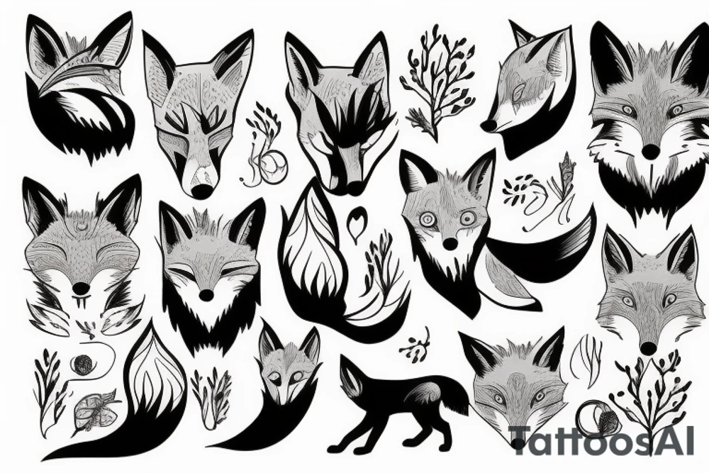 A fox in the mountains tattoo idea