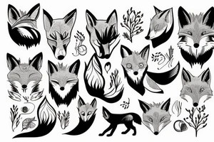 A fox in the mountains tattoo idea