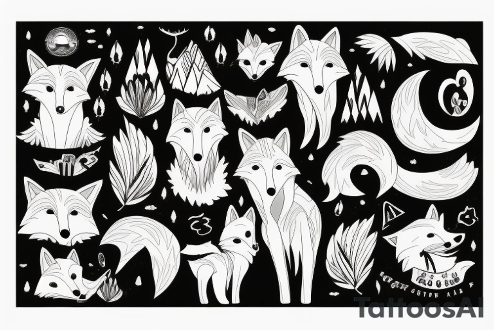A fox in the mountains tattoo idea