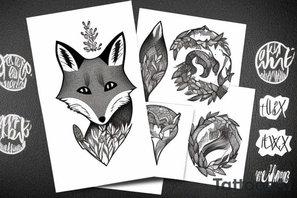 A fox in the mountains tattoo idea