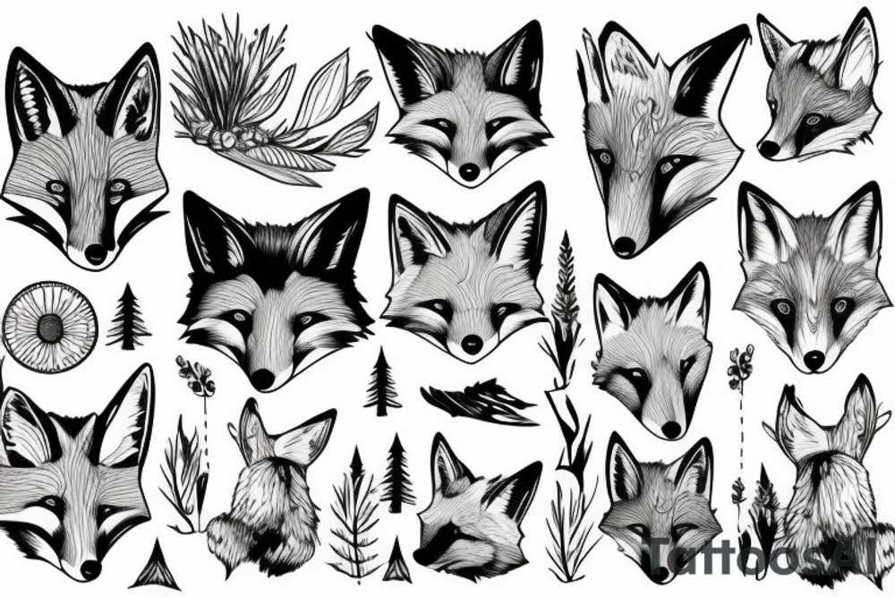 A fox in the mountains tattoo idea