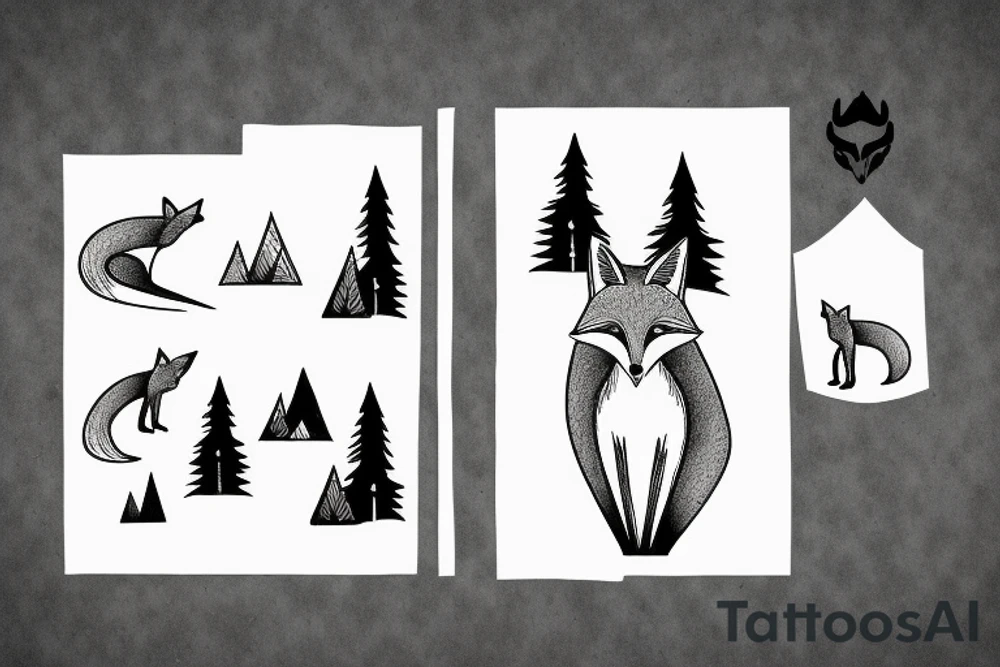 A fox in the mountains tattoo idea