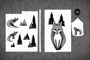 A fox in the mountains tattoo idea