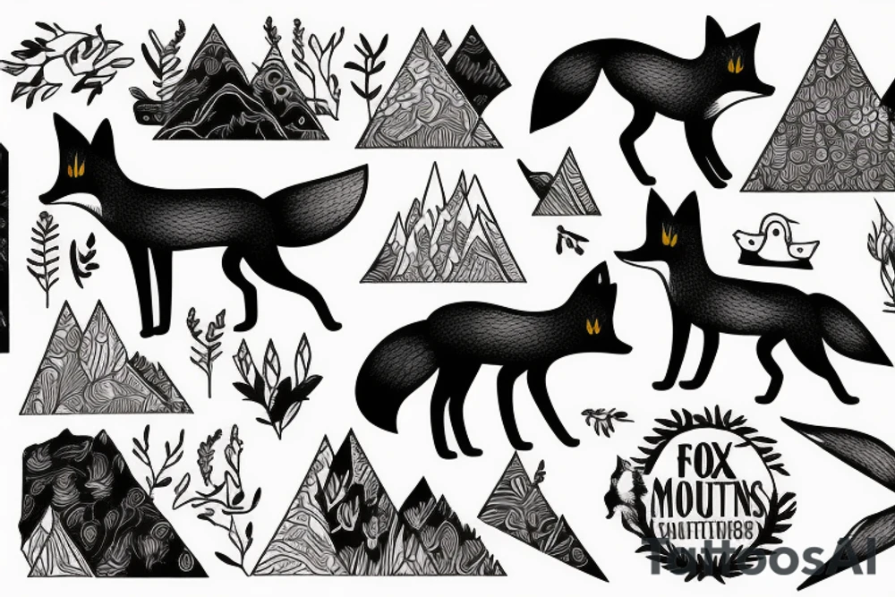 A fox in the mountains tattoo idea