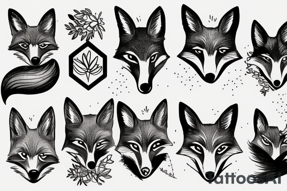 A fox in the mountains tattoo idea