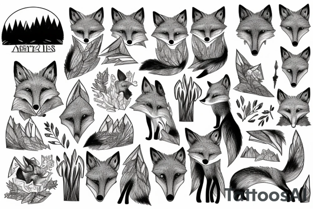 A fox in the mountains tattoo idea