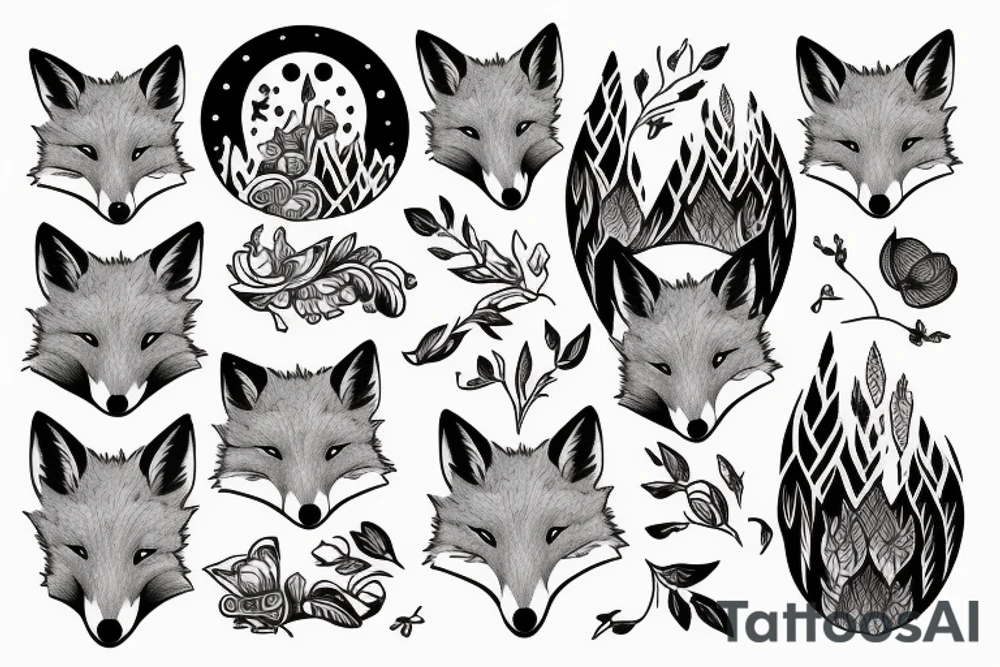 A fox in the mountains tattoo idea