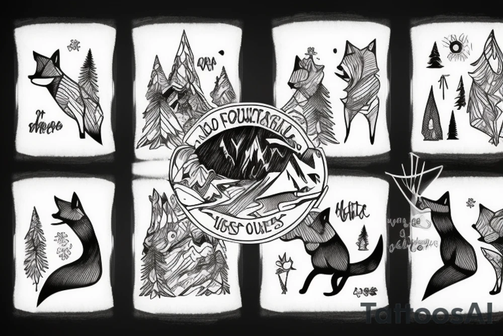 A fox in the mountains tattoo idea