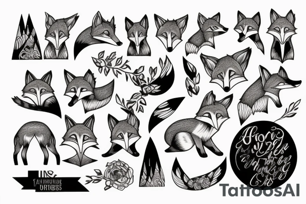 A fox in the mountains tattoo idea