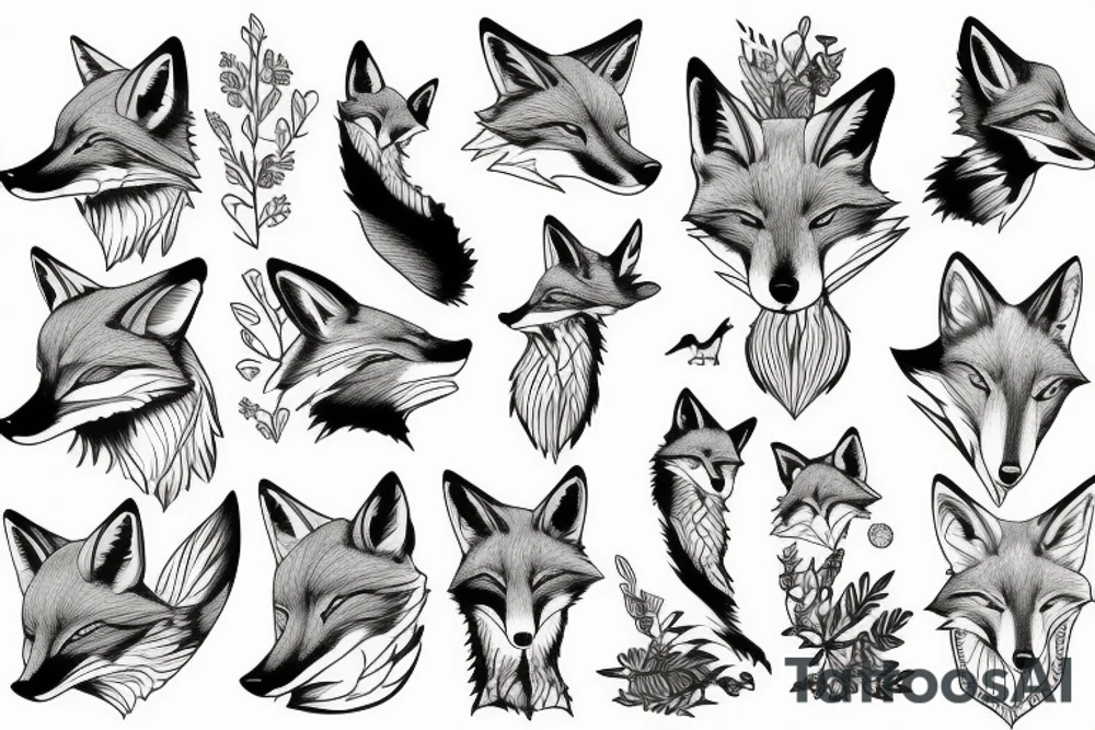 A fox in the mountains tattoo idea