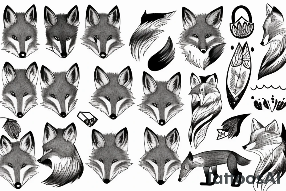 A fox in the mountains tattoo idea