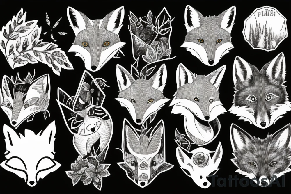 A fox in the mountains tattoo idea