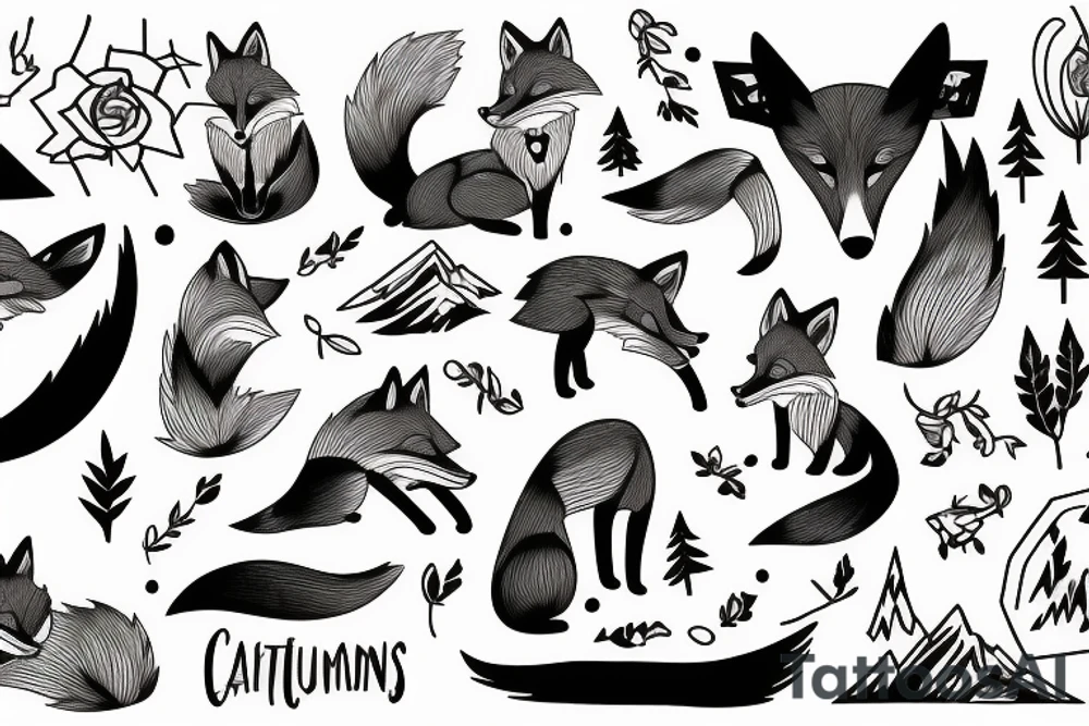 A fox in the mountains tattoo idea
