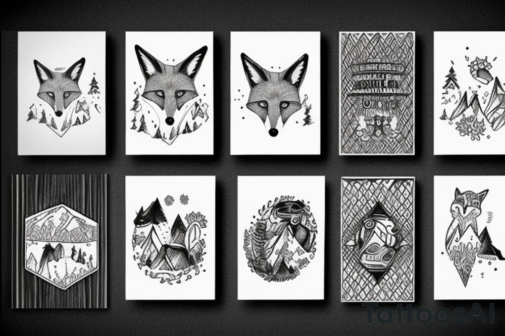 A fox in the mountains tattoo idea