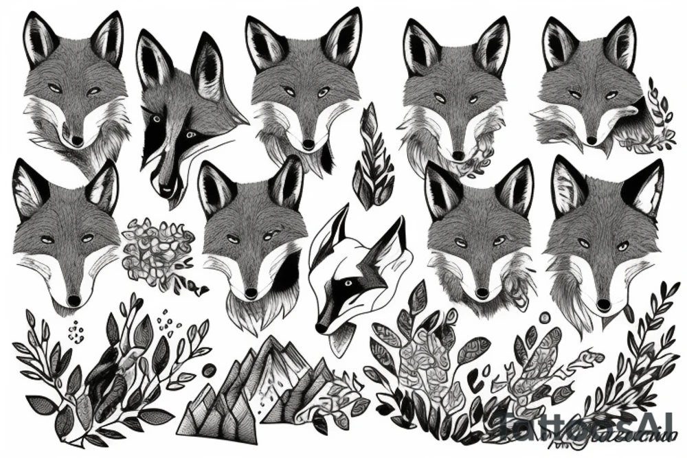 A fox in the mountains tattoo idea