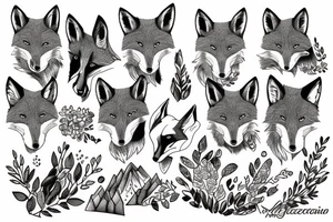 A fox in the mountains tattoo idea