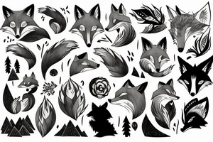 A fox in the mountains tattoo idea