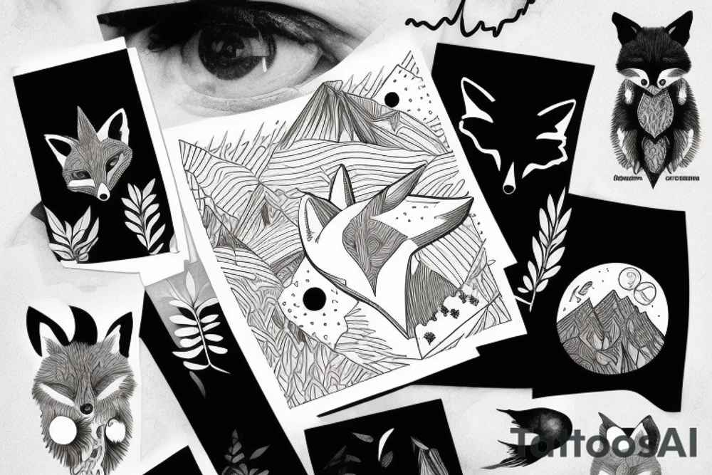 A fox in the mountains tattoo idea