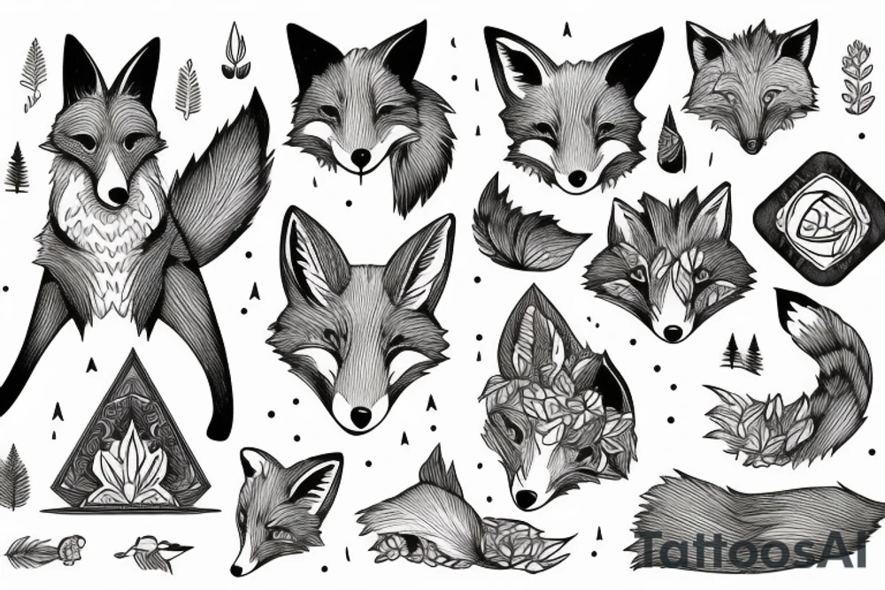 A fox in the mountains tattoo idea