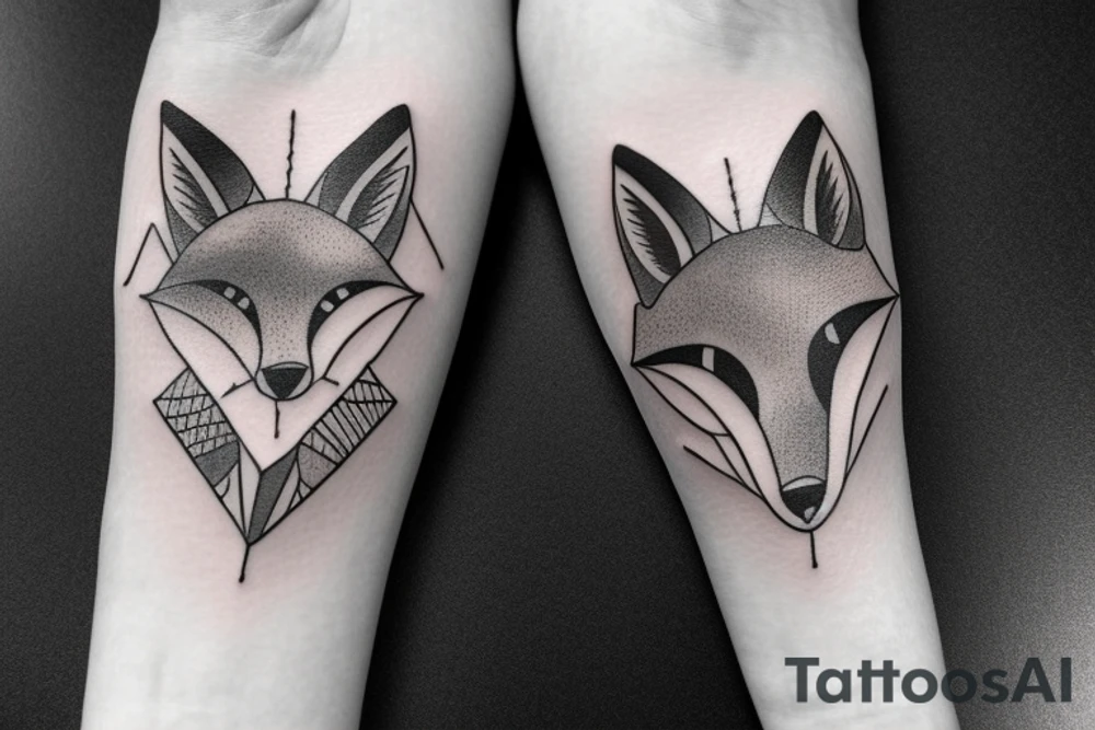 A fox in the mountains tattoo idea