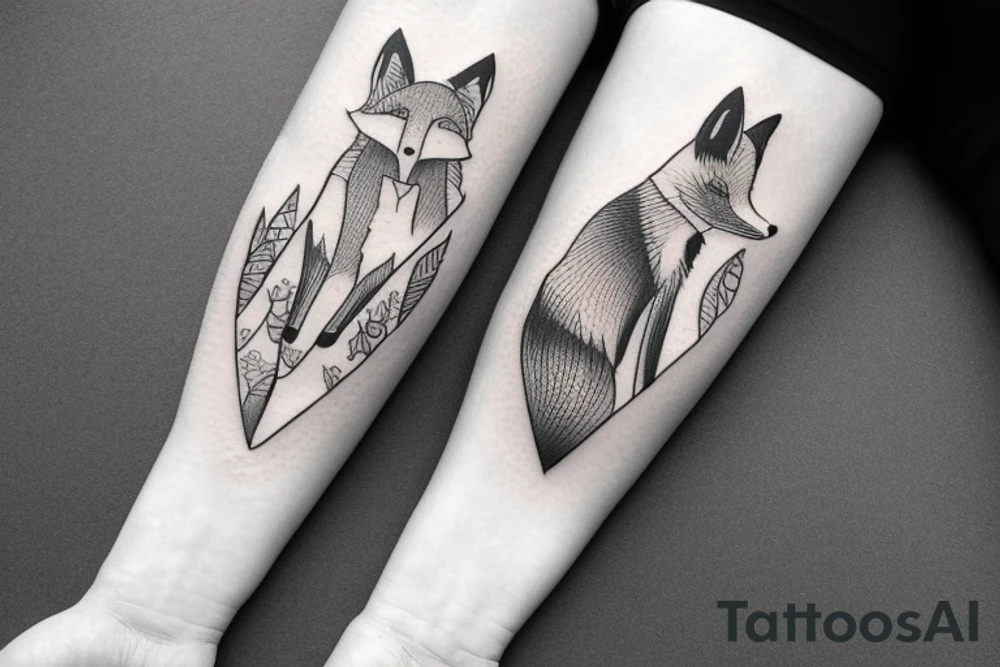 A fox in the mountains tattoo idea