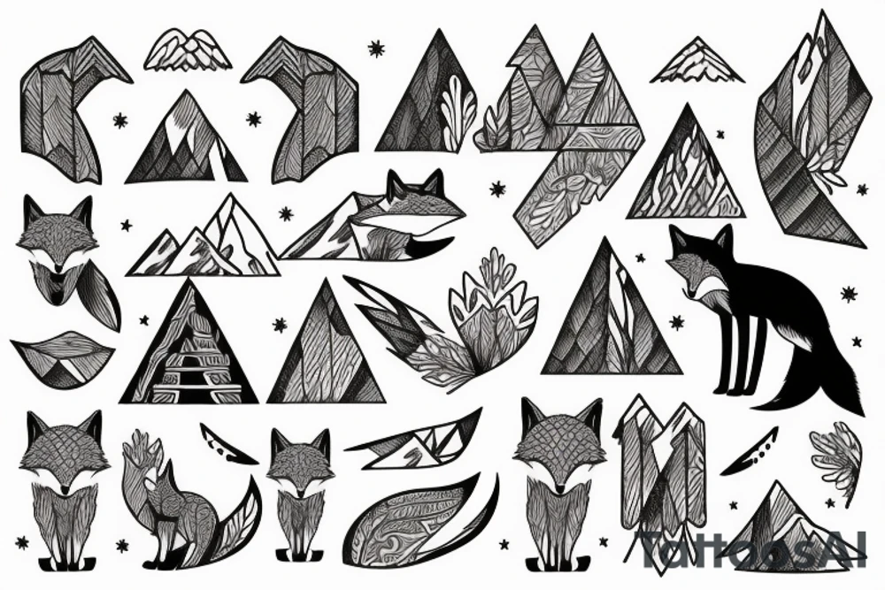A fox in the mountains tattoo idea