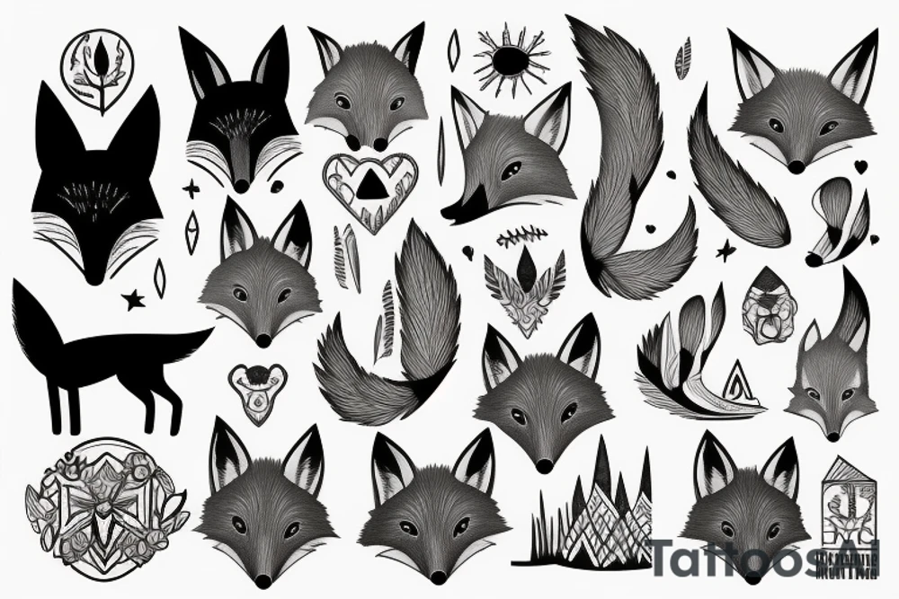 A fox in the mountains tattoo idea