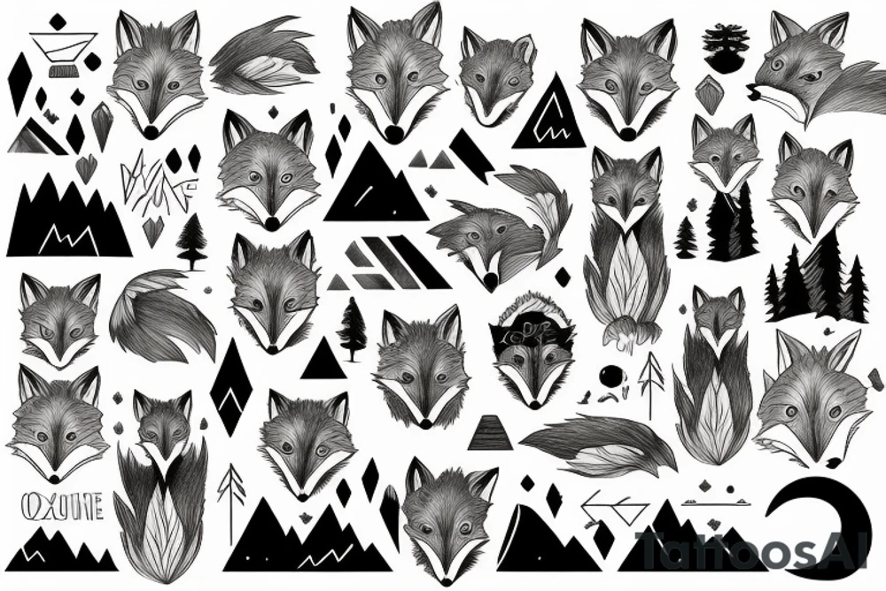 A fox in the mountains tattoo idea