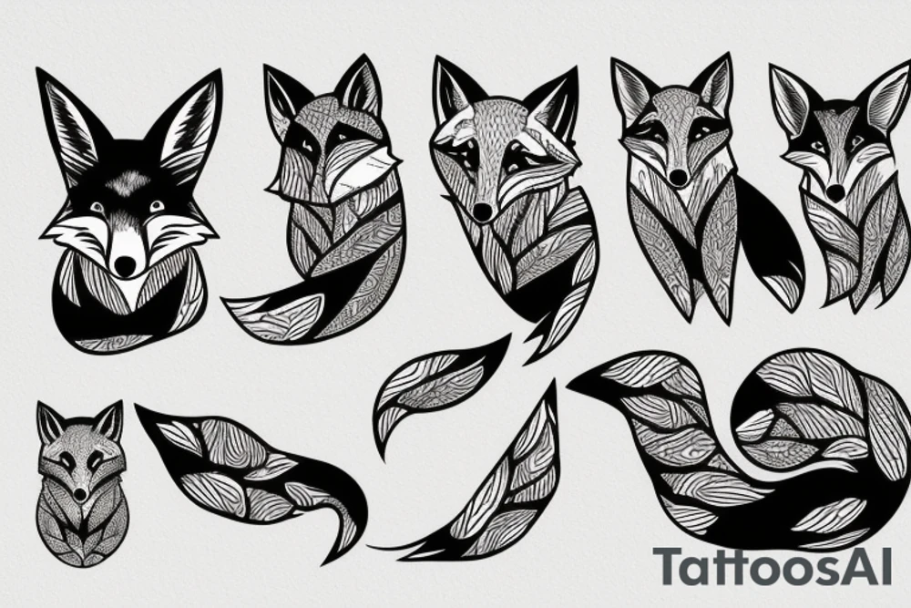 A fox in the mountains tattoo idea