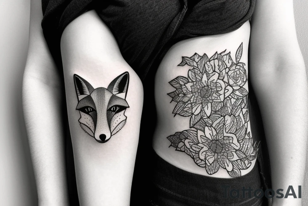 A fox in the mountains tattoo idea