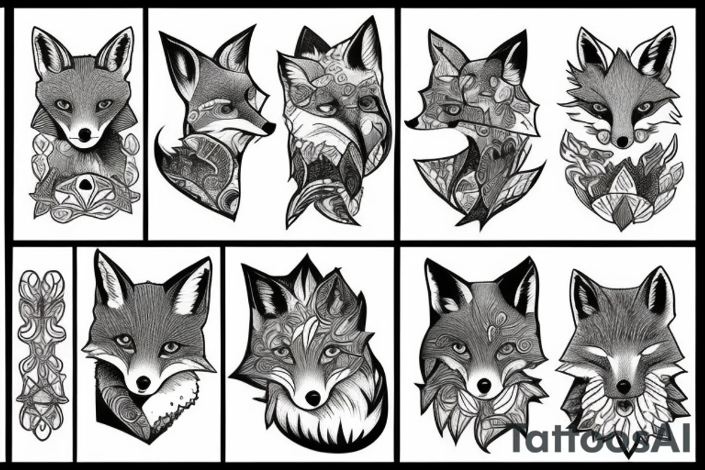 A fox in the mountains tattoo idea